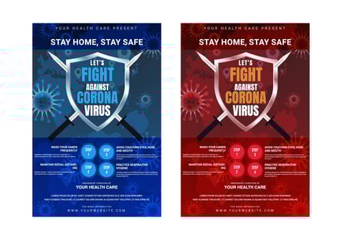 Awareness Corona virus COVID-19 poster template for public health care vector