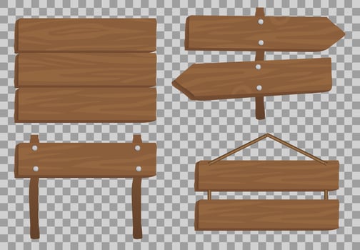 Wooden Sign Set Including Arrow Signs vector