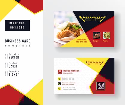 Restaurant and Cafe Business Card Template vector