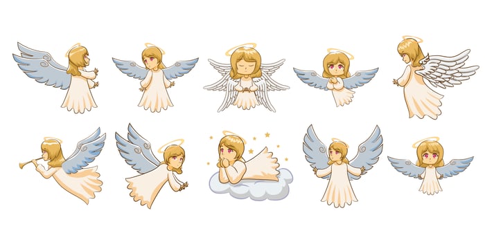 Angel Cartoon Set  vector