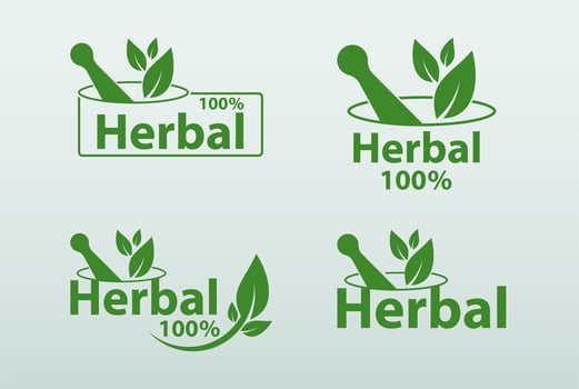 Green Herbal Logo Set vector