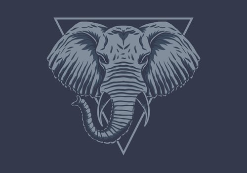 Blue Elephant Head  vector