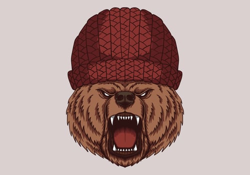 Angry bear head vector