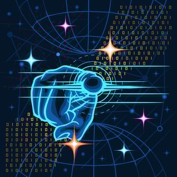 Tech Hand Pointing Finger Outward vector