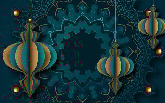 Ornate Islamic Greeting Card Design for Ramadan vector