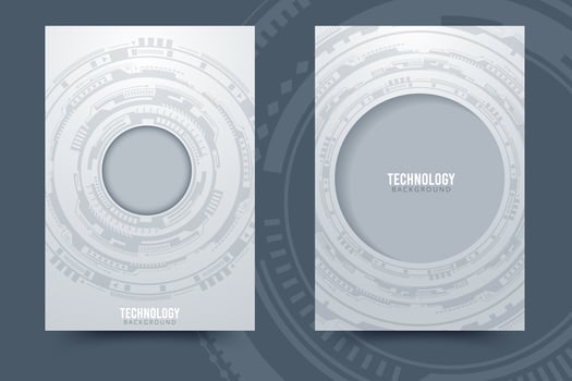 Grey and White Circle Tech Background vector