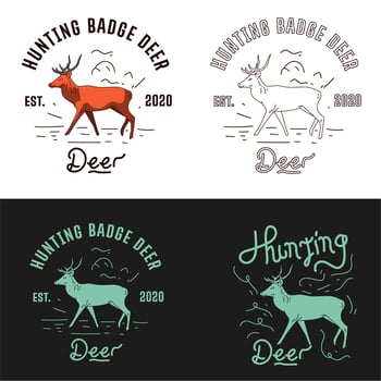 Vintage Deer Emblem Set vector