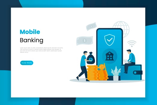Mobile Banking Landing Page vector