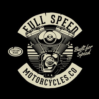 Retro style V-twin motorcycle engine on black vector
