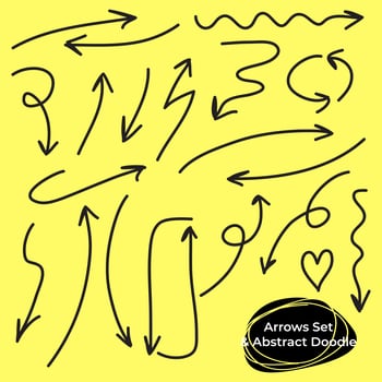 Doodle Squiggle Arrows Set  vector