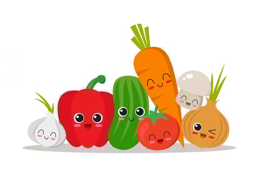 Vegetables Character Collection vector