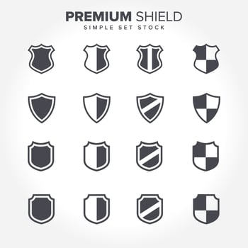 Shield Shape Icon Collection vector