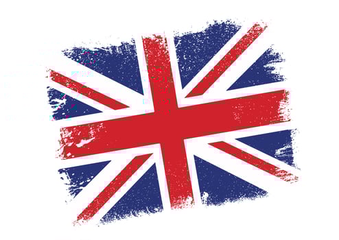 Grunge Union Jack flag vector