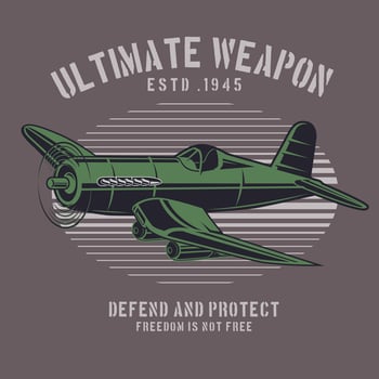 Green battlefield airplane emblem vector