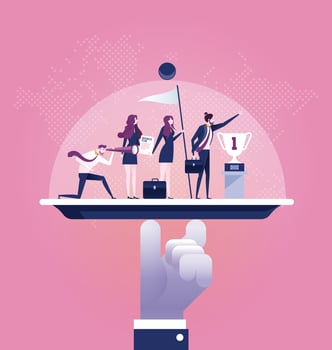 Business service team on a platter vector
