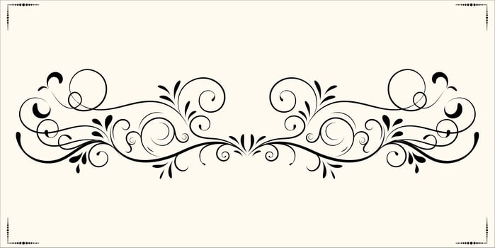 Black vintage floral ornament vector