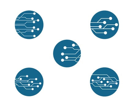 Round Circuit Logo Set  vector