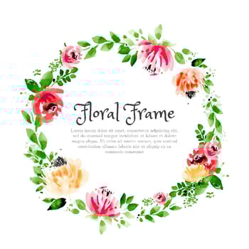 Floral Rustic Watercolor Wreath vector