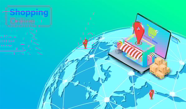 Global Shopping Online Concept  vector