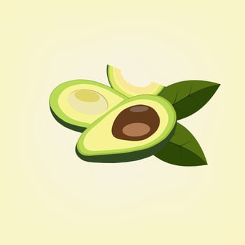 Fresh Avocado Fruit Cut Open vector
