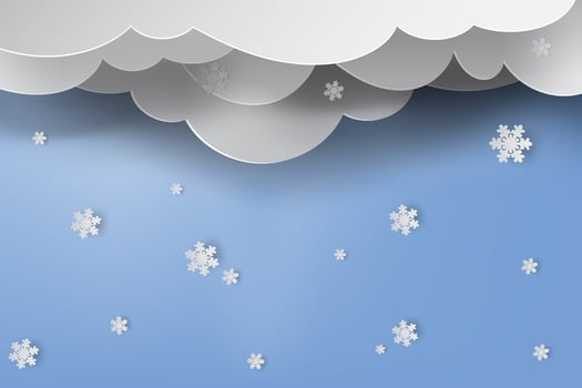 Layered Paper Snowing Winter Background vector