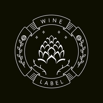 Mono Line Wine Label Frame vector