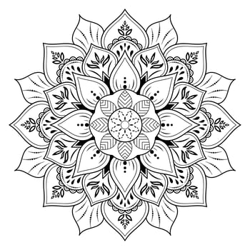 Flower mandala with vintage floral outline style vector