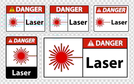 Danger Laser Sign Set vector