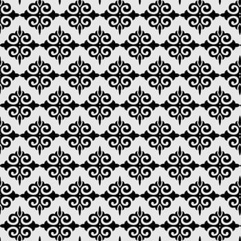 Black and white fleur de lis ornament spade geometric background wallpaper vector