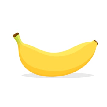 Yellow Banana on White vector