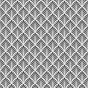 Tropical leaf ornament geometric seamless pattern vector