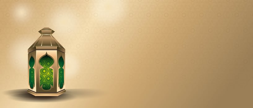 Banner for Ramadan kareem with beautiful islamic lantern vector