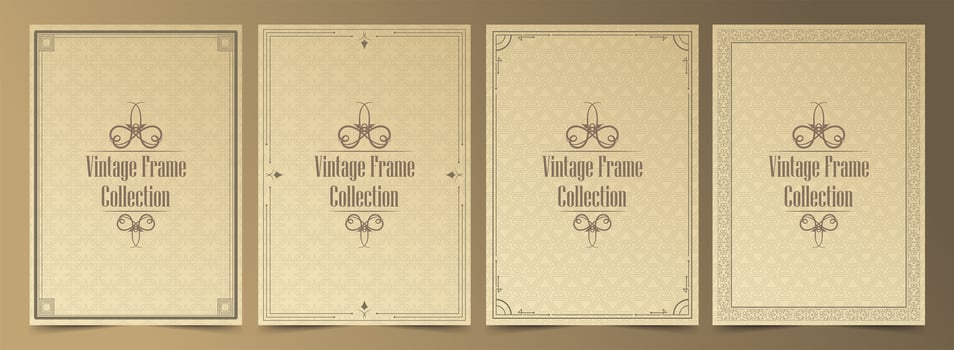 Vintage ornamental frame collection vector