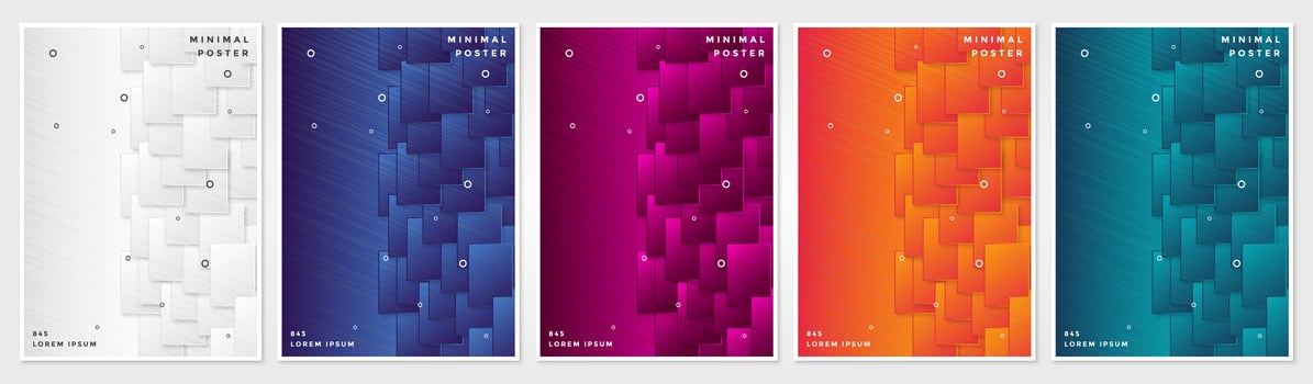 Cover set of abstract geometric backgrounds vector