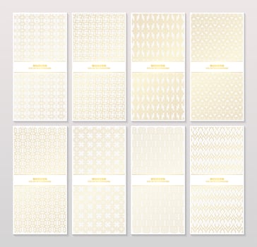 Abstract gold color patterned banner set vector