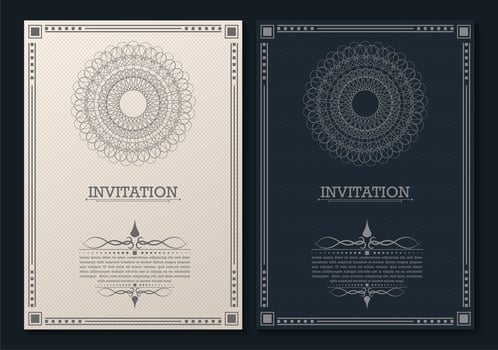 Vintage style decorative invitation template vector