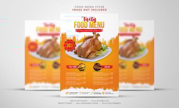 Tasty food menu with paintbrush stroke vector