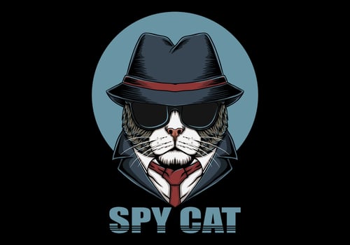 Spy cat head vector