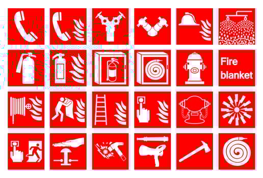 Symbol Emergency Fire Alarm Sign vector