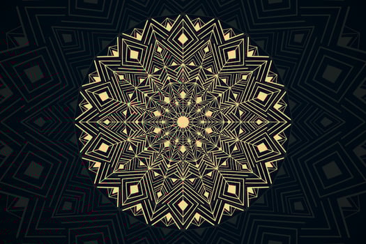 Wallpaper with golden luxury mandala theme vector