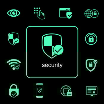Online security icons set  vector