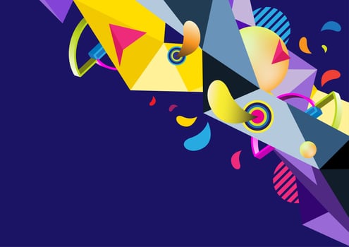 Polygon celebration abstract background vector