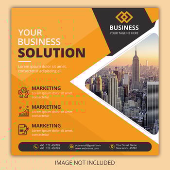 Orange business agency post banner vector