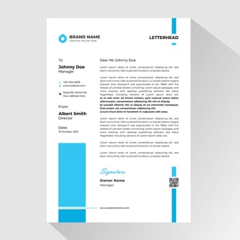 Business letterhead  with blue rectangles vector
