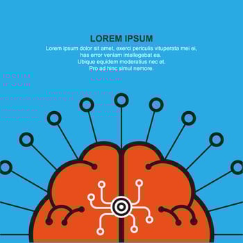 Abstract human brain symbol and copyspace vector