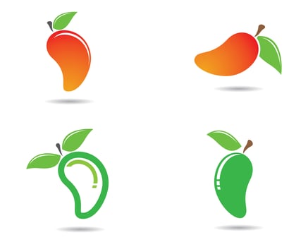 Mango fruit icon set  vector
