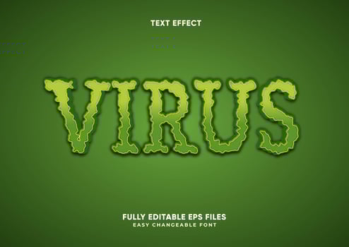 Green rough virus text effect vector