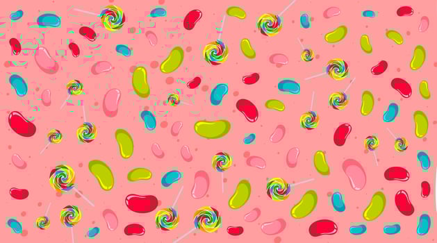 Seamless Jelly Bean and Lollipop Pattern vector