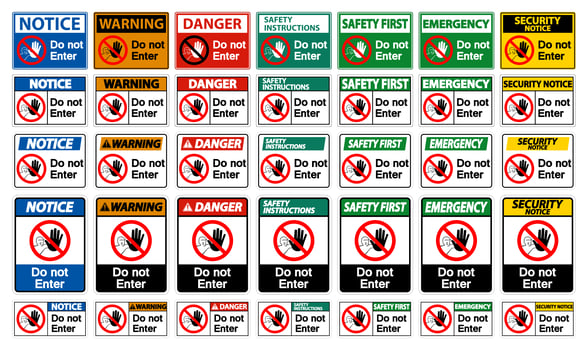Do Not Enter Symbol Sign Set vector