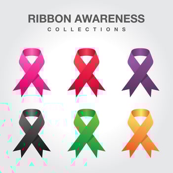 Awareness ribbon collection vector